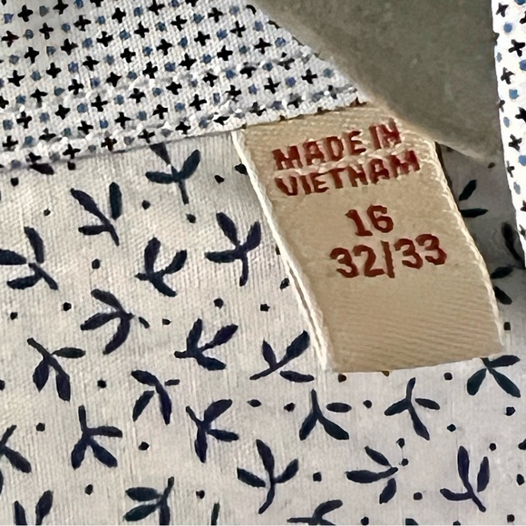 ORIGINAL PENGUIN Heritage Slim Fit Long Sleeve Button Down Shirt—SZ. 16 32/33 - Picture 11 of 15